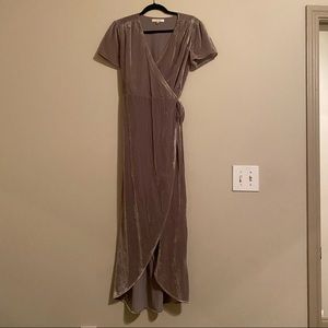 Wayf Grey Velvet Midi